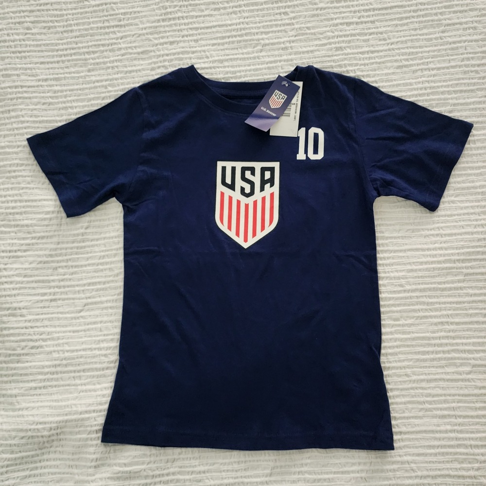 USA Soccer Kids Size S 6/7 Christian Pulisic 10 Navy Blue T-Shirt